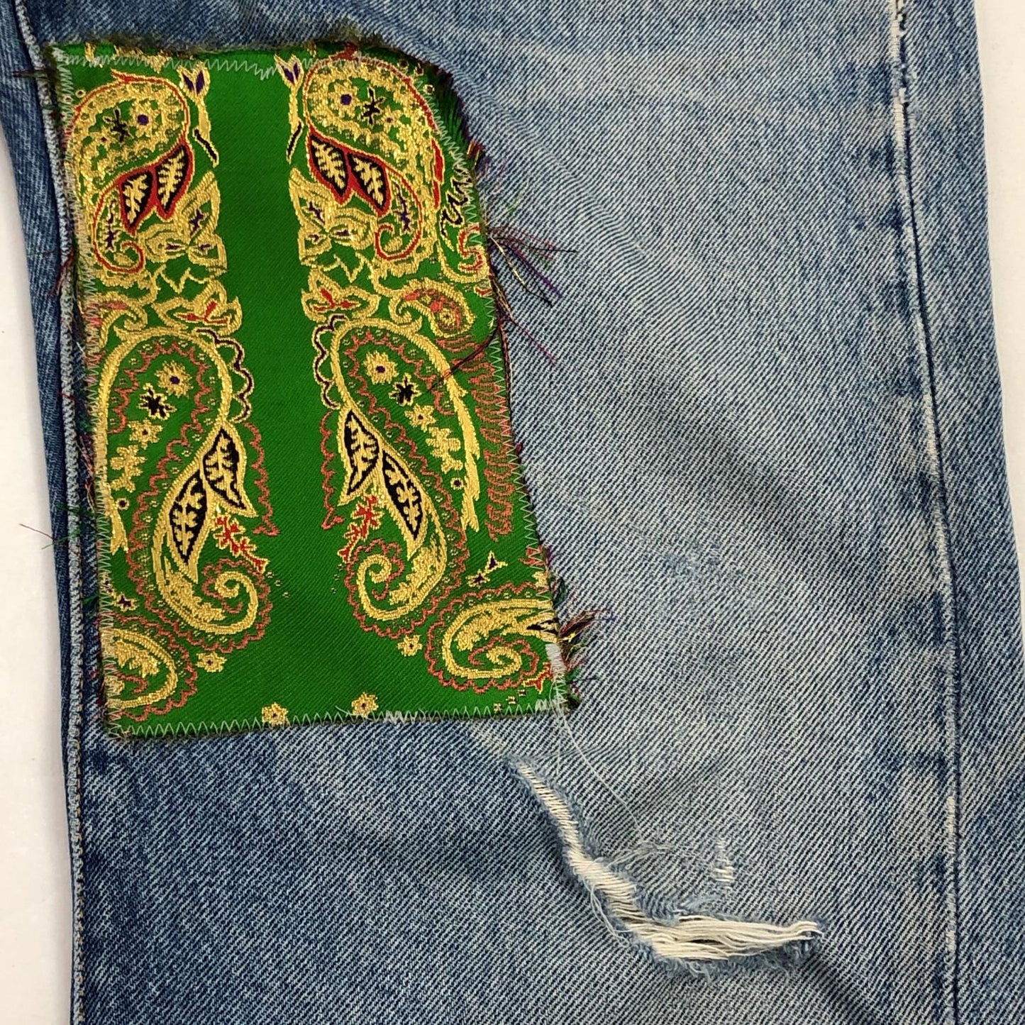【中古】 KINRAN PATCHWORK DENIM PANTS デニムパンツ 813-20071009 W:33 ブルー