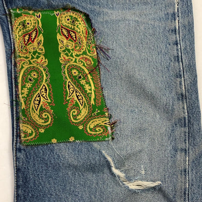 【中古】 KINRAN PATCHWORK DENIM PANTS デニムパンツ 813-20071009 W:33 ブルー