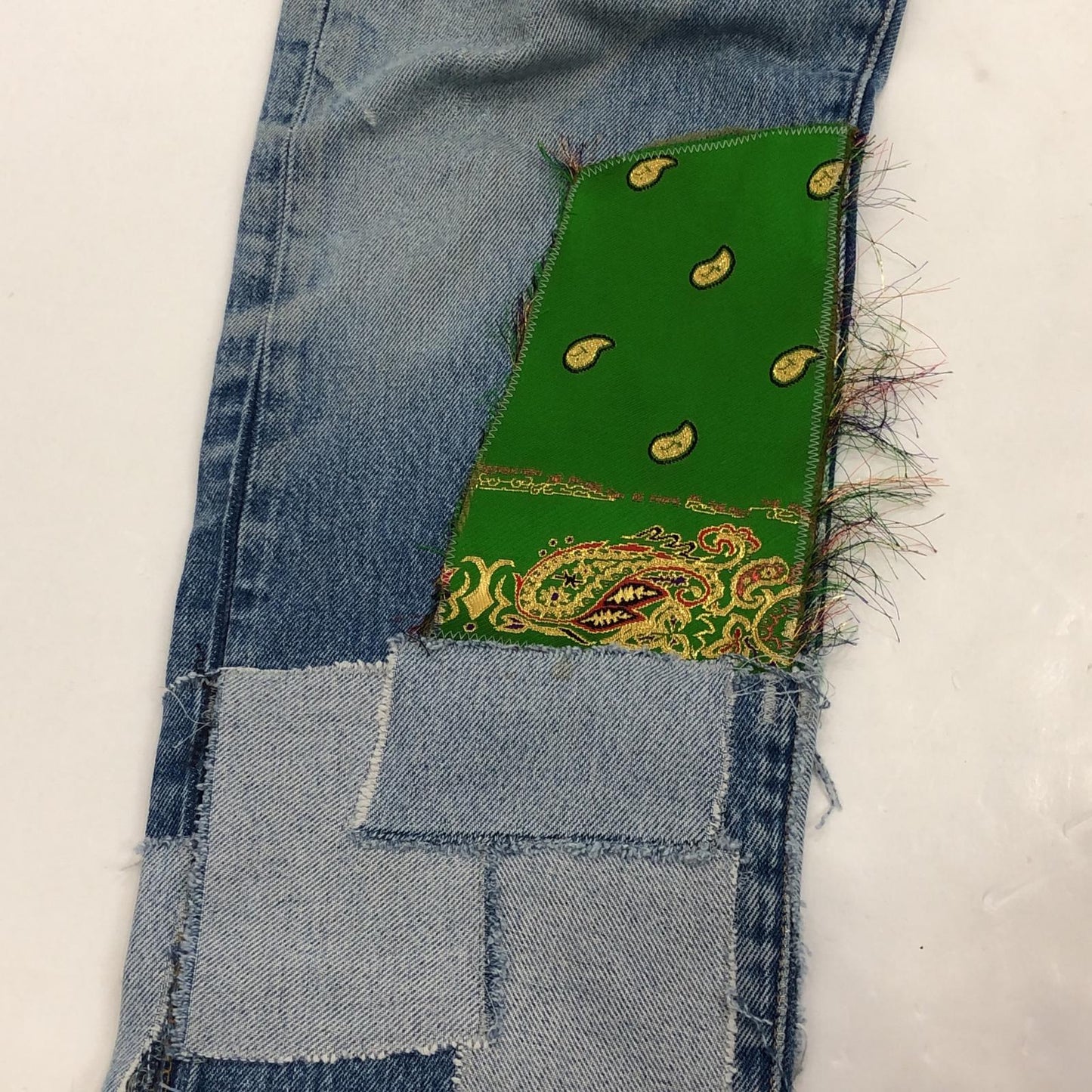 【中古】 KINRAN PATCHWORK DENIM PANTS デニムパンツ 813-20071009 W:33 ブルー