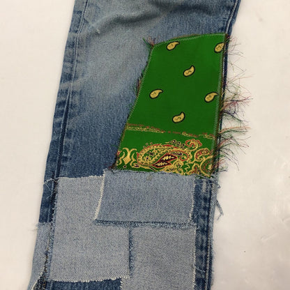 【中古】 KINRAN PATCHWORK DENIM PANTS デニムパンツ 813-20071009 W:33 ブルー