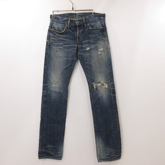 【中古】HYSTERIC GLAMOUR | ヒステリックグラマー デニムパンツ 4AP-2672 クラッシュ加工 ブルー サイズ：30