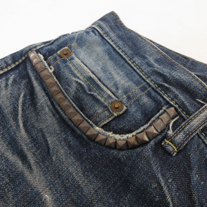 【中古】HYSTERIC GLAMOUR | ヒステリックグラマー デニムパンツ 4AP-2672 クラッシュ加工 ブルー サイズ：30