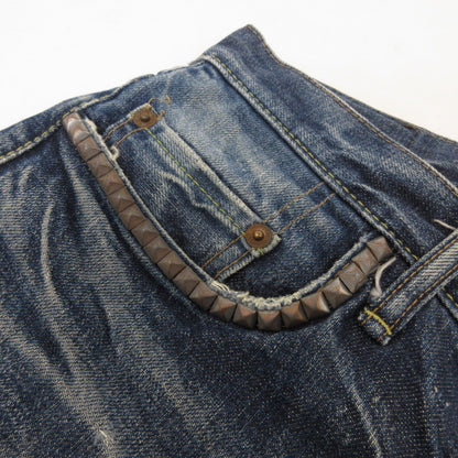 【中古】HYSTERIC GLAMOUR | ヒステリックグラマー デニムパンツ 4AP-2672 クラッシュ加工 ブルー サイズ：30