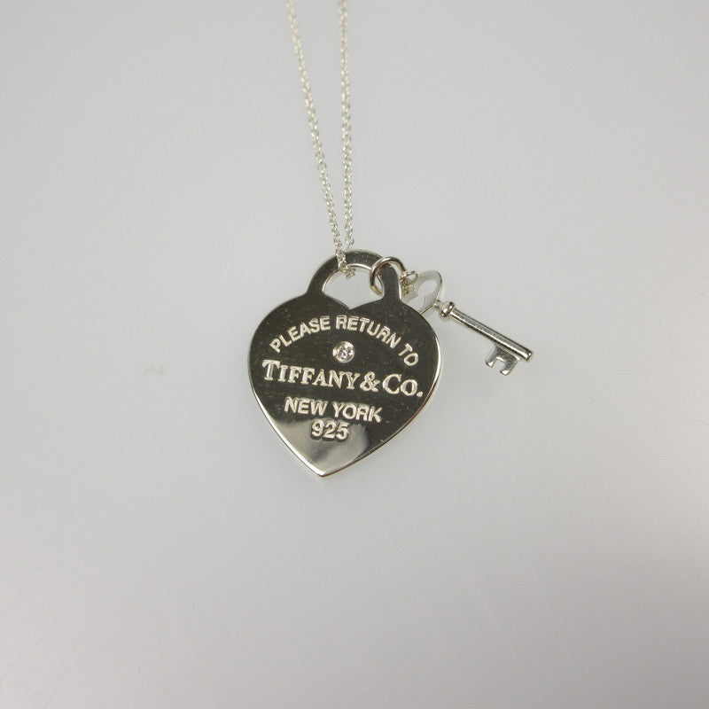 【中古】Tiffany&co | ティファニー RTTハートタグ&キー ネックレス 69683940 0.02CTダイヤモンド