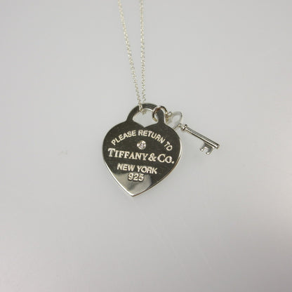 【中古】Tiffany&co | ティファニー RTTハートタグ&キー ネックレス 69683940 0.02CTダイヤモンド