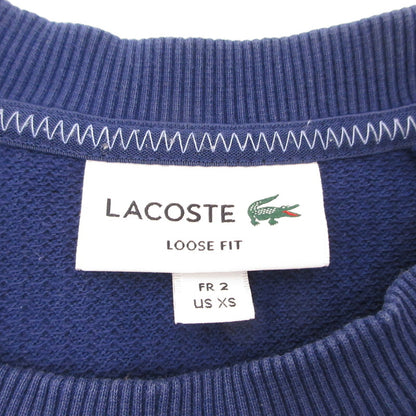 【中古】LACOSTE | ラコステ 鹿の子地スウェットロゴ刺しゅうクルーネック スウェット SH0452 ネイビー サイズ：XS