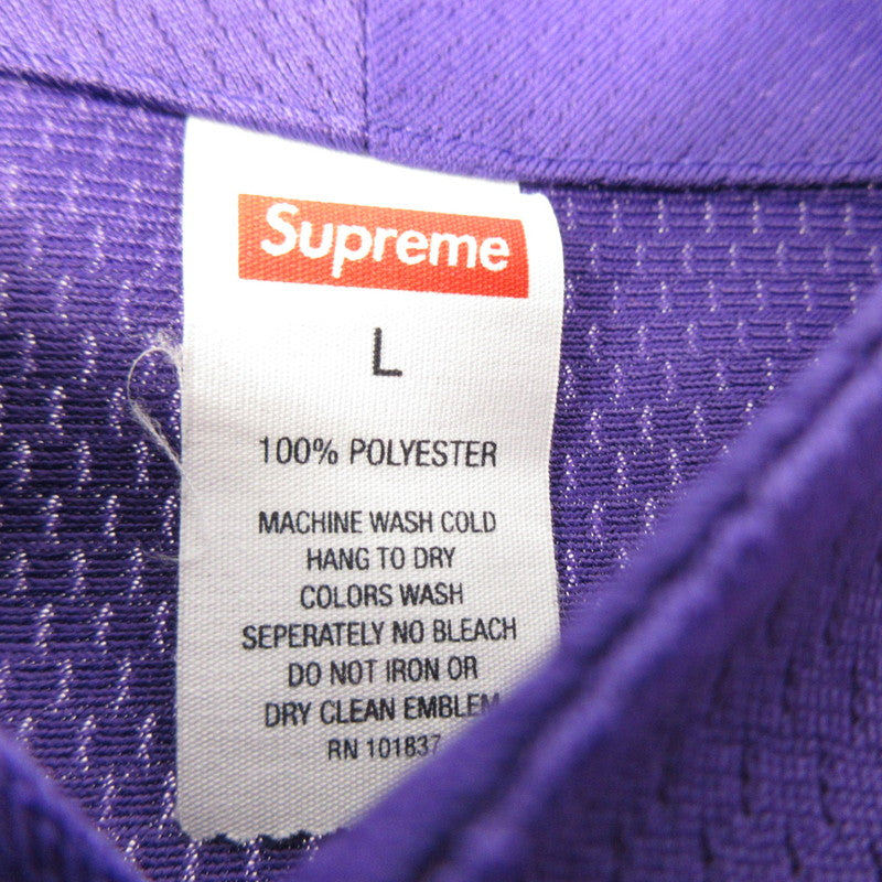 【中古】Supreme | シュプリーム Tiger Embroidered Baseball Jersey 半袖シャツ パープル サイズ：L