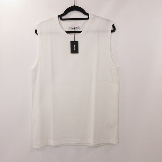 【中古】MINEDENIM | マインデニム Roundneck Nosleeve Rib T-SH タンクトップ STC-402-00-L2 ホワイト サイズ：L