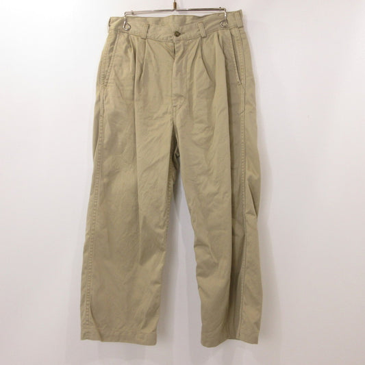 【中古】orSlow | オアスロウ Two Tuck Wide Trousers チノパンツ 03-5021-40 ベージュ サイズ：M
