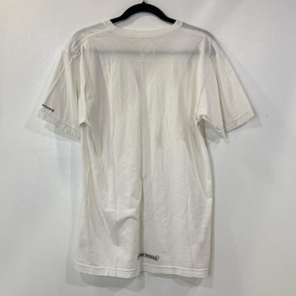 【中古】CHROME HEARTS | クロムハーツ NECK LOGO S/S TEE 半袖Ｔシャツ 2212-304-0010 国内正規品 ホワイト サイズ：L