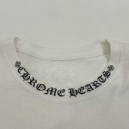 【中古】CHROME HEARTS | クロムハーツ NECK LOGO S/S TEE 半袖Ｔシャツ 2212-304-0010 国内正規品 ホワイト サイズ：L