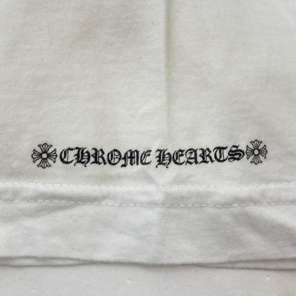 【中古】CHROME HEARTS | クロムハーツ NECK LOGO S/S TEE 半袖Ｔシャツ 2212-304-0010 国内正規品 ホワイト サイズ：L