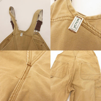 【中古】 ダック地ダブルニー オーバーオール ブラウン