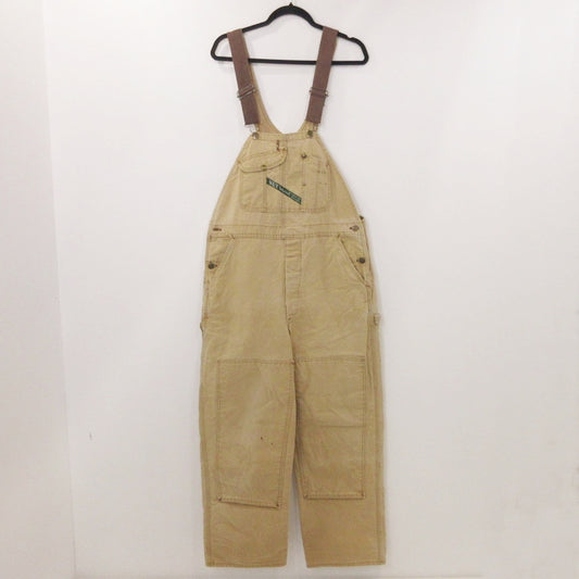 【中古】 ダック地ダブルニー オーバーオール ブラウン