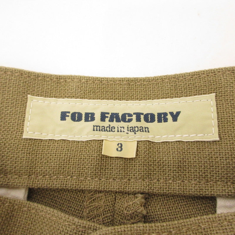 【中古】F.O.B FACTORY | エフオービーファクトリー STA-PREST WIDE TROUSERS パンツ F0529 カーキ サイズ：L