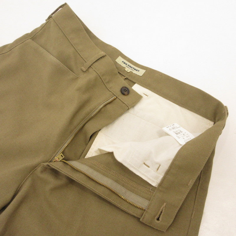 【中古】F.O.B FACTORY | エフオービーファクトリー STA-PREST WIDE TROUSERS パンツ F0529 カーキ サイズ：L