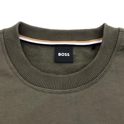 【中古】HUGO BOSS | ヒューゴボス フロックプリントロゴスウェット スウェット 50477309 2023S/S 国内正規品 オリーブ サイズ：L