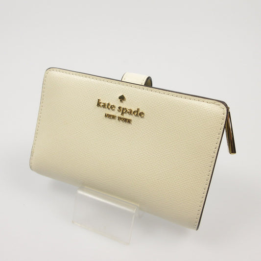 【中古】kate spade NEW YORK | ケイトスペードニューヨーク マディソンミディアムコンパクトバイフォールドウォレット 長財布 ホワイト