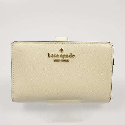 【中古】kate spade NEW YORK | ケイトスペードニューヨーク マディソンミディアムコンパクトバイフォールドウォレット 長財布 ホワイト
