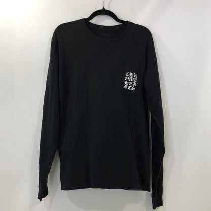 【中古】CHROME HEARTS | クロムハーツ Square Logo Long Sleeve T-Shirt 長袖Ｔシャツ 2212-304-0242 国内正規品 ブラック サイズ：L