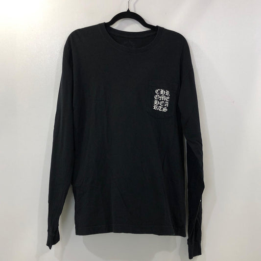 【中古】CHROME HEARTS | クロムハーツ Square Logo Long Sleeve T-Shirt 長袖Ｔシャツ 2212-304-0242 国内正規品 ブラック サイズ：L