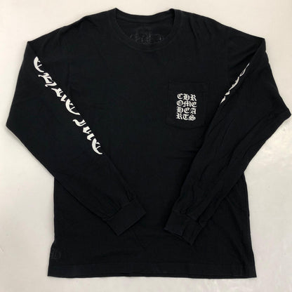 【中古】CHROME HEARTS | クロムハーツ Square Logo Long Sleeve T-Shirt 長袖Ｔシャツ 2212-304-0242 国内正規品 ブラック サイズ：L