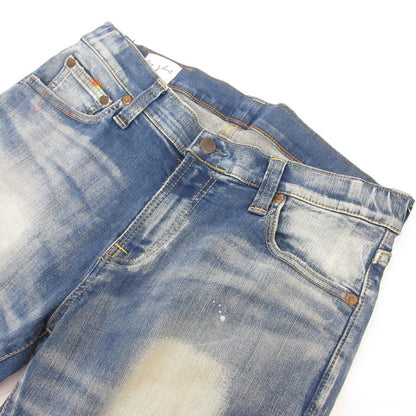 【中古】BIG JOHN | ビッグジョン CARROT LEG デニムパンツ MMM134J ペイント加工 ブルー サイズ：28