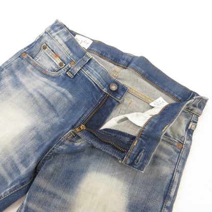 【中古】BIG JOHN | ビッグジョン CARROT LEG デニムパンツ MMM134J ペイント加工 ブルー サイズ：28