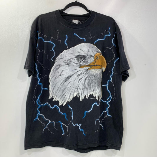 【中古】VINTAGE衣料 | ヴィンテージイリョウ サンダーイーグル 半袖Ｔシャツ ブラック
