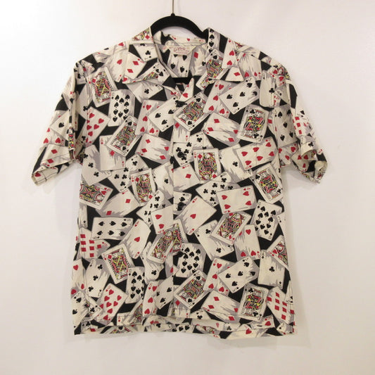 【中古】 TYPEWRITER COTTON OPEN SHIRT “PLAYING CARDS” 半袖シャツ SH39496 サイズ：M