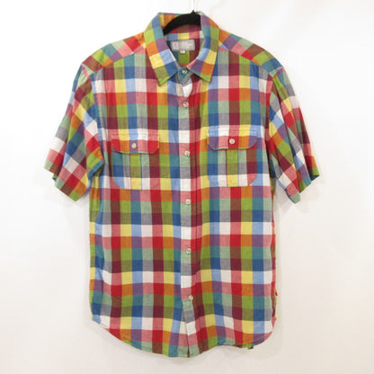 【中古】STUSSY | ステューシー 内ドットチェックストライプ 半袖シャツ サイズ：XL