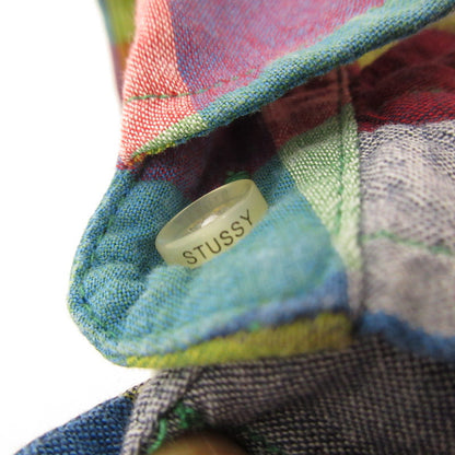【中古】STUSSY | ステューシー 内ドットチェックストライプ 半袖シャツ サイズ：XL