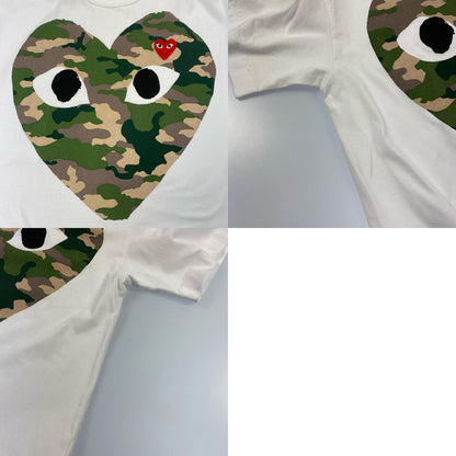 【中古】PLAY COMME des GARCONS | プレイコムデギャルソン CAMO HEART T-SHIRT 半袖Ｔシャツ AX-T242 年式:2025S/S ホワイト サイズ：XL