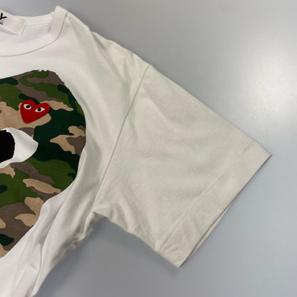 【中古】PLAY COMME des GARCONS | プレイコムデギャルソン CAMO HEART T-SHIRT 半袖Ｔシャツ AX-T242 年式:2025S/S ホワイト サイズ：XL