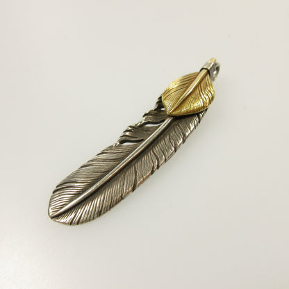 【中古】TADY&KING | タディアンドキング ハートK18フェザー Lサイズ ペンダントトップ シルバー