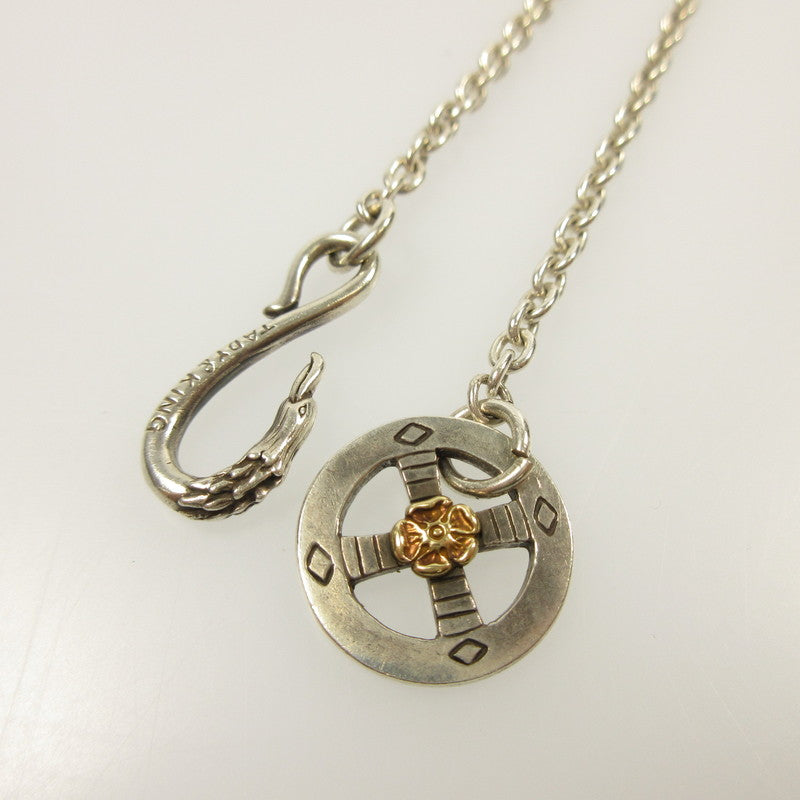 【中古】TADY&KING | タディアンドキング ｲｰｸﾞﾙﾌｯｸ&ﾚｷﾞｭﾗｰﾎｲｰﾙGPﾛｰｽﾞ付きﾁｪｰﾝ ネックレス シルバー