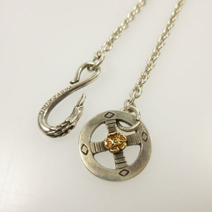 【中古】TADY&KING | タディアンドキング ｲｰｸﾞﾙﾌｯｸ&ﾚｷﾞｭﾗｰﾎｲｰﾙGPﾛｰｽﾞ付きﾁｪｰﾝ ネックレス シルバー