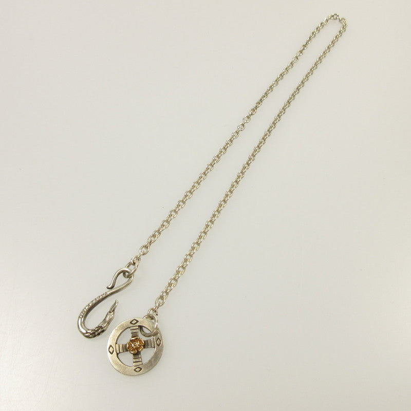 【中古】TADY&KING | タディアンドキング ｲｰｸﾞﾙﾌｯｸ&ﾚｷﾞｭﾗｰﾎｲｰﾙGPﾛｰｽﾞ付きﾁｪｰﾝ ネックレス シルバー