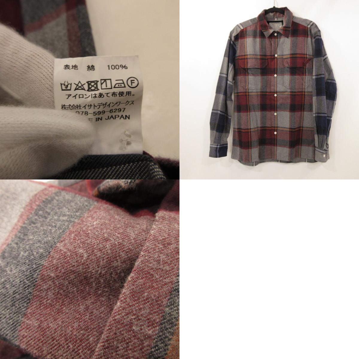 【中古】SUNNY ELEMENT | サニーエレメント チェック再構築 長袖シャツ サイズ：L