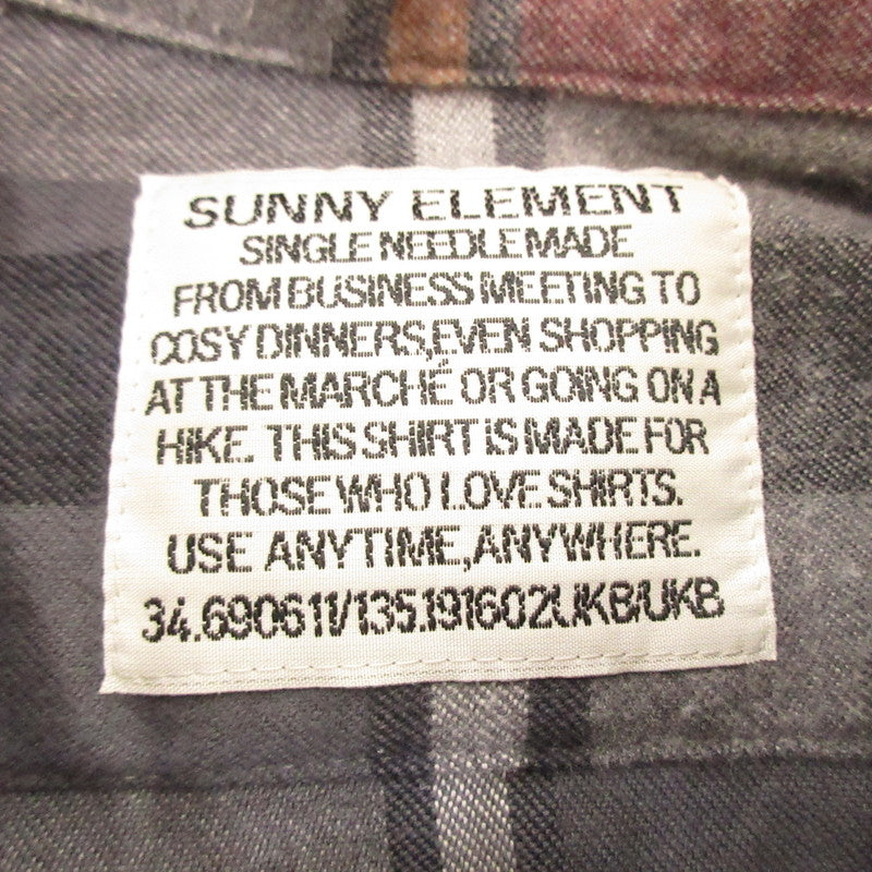 【中古】SUNNY ELEMENT | サニーエレメント チェック再構築 長袖シャツ サイズ：L
