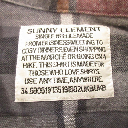【中古】SUNNY ELEMENT | サニーエレメント チェック再構築 長袖シャツ サイズ：L