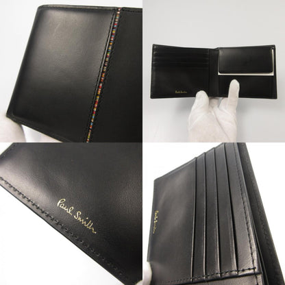 【中古】Paul Smith | ポール・スミス シグネチャーストライプインバーテッド 二つ折り財布 813025 ブラック