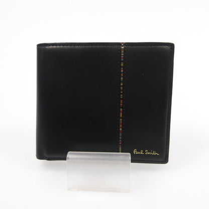 【中古】Paul Smith | ポール・スミス シグネチャーストライプインバーテッド 二つ折り財布 813025 ブラック