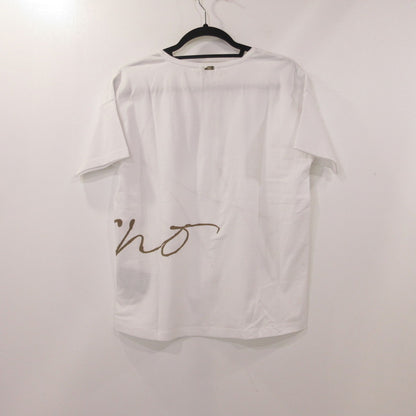 【中古】Herno | ヘルノ 手描き風ロゴプリントTシャツ 半袖Ｔシャツ JG000178D ホワイト サイズ：40