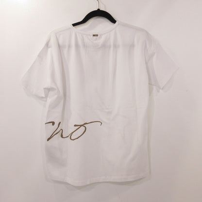 【中古】Herno | ヘルノ 手描き風ロゴプリントTシャツ 半袖Ｔシャツ JG000178D ホワイト サイズ：42