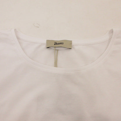 【中古】Herno | ヘルノ 手描き風ロゴプリントTシャツ 半袖Ｔシャツ JG000178D ホワイト サイズ：44