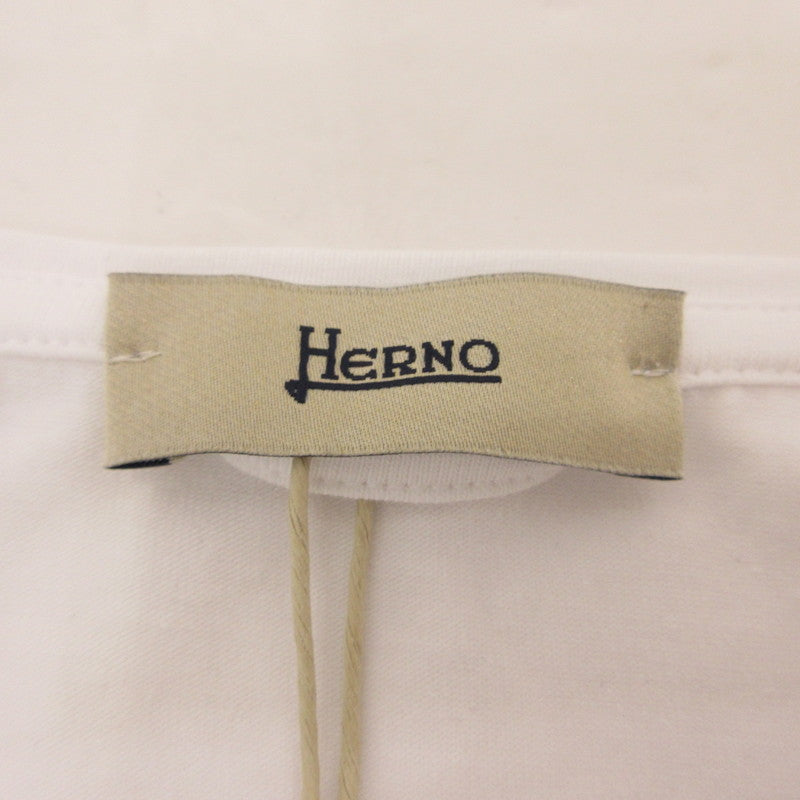 【中古】Herno | ヘルノ 手描き風ロゴプリントTシャツ 半袖Ｔシャツ JG000178D ホワイト サイズ：44