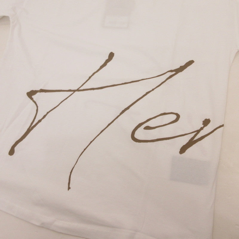 【中古】Herno | ヘルノ 手描き風ロゴプリントTシャツ 半袖Ｔシャツ JG000178D ホワイト サイズ：44