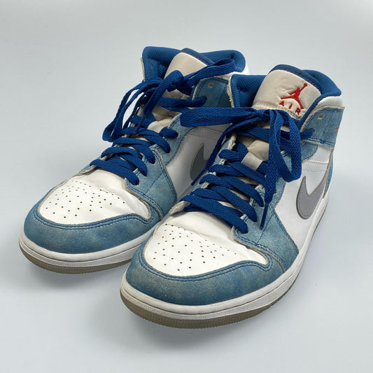 【中古】NIKE | ナイキ AIR JORDAN 1 MID SE WHITE HYPER ROYAL RED スニーカー DN3706-401 2022A/W 27.0cm ライトブルー 27cm
