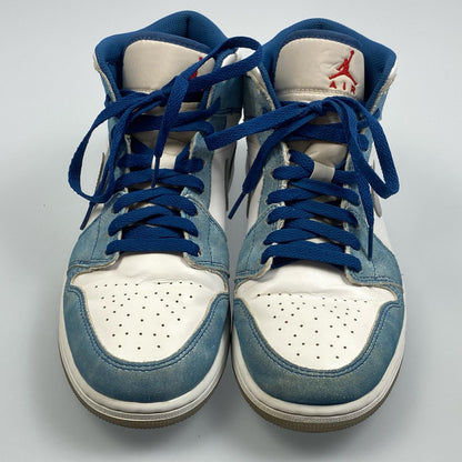 【中古】NIKE | ナイキ AIR JORDAN 1 MID SE WHITE HYPER ROYAL RED スニーカー DN3706-401 2022A/W 27.0cm ライトブルー 27cm